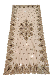 6 seater Golden Embroidered Dining Table Cover