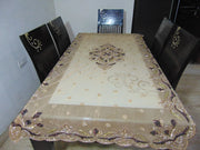 6 seater Golden Embroidered Dining Table Cover