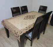 6 seater Golden Embroidered Dining Table Cover