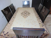6 seater Golden Embroidered Dining Table Cover