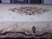 6 seater Golden Embroidered Dining Table Cover