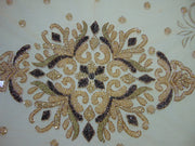 6 seater Golden Embroidered Dining Table Cover