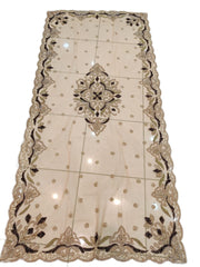 6 seater Golden Embroidered Dining Table Cover