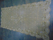 Golden Embroidered  6 seat Dining Table Cover