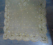 Golden Embroidered  6 seat Dining Table Cover