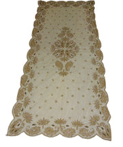 Golden Embroidered  6 seat Dining Table Cover