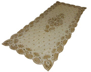 Golden Embroidered  6 seat Dining Table Cover