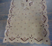 Golden Embroidered  6 seat Dining Table Cover