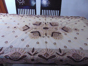 Golden Embroidered  6 seat Dining Table Cover