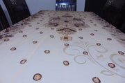 Golden Embroidered  6 seat Dining Table Cover