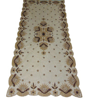 Golden Embroidered  6 seat Dining Table Cover