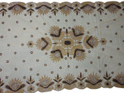 Golden Embroidered  6 seat Dining Table Cover