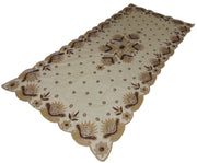Golden Embroidered  6 seat Dining Table Cover