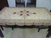 Golden Embroidered Dining 6 seater Table Cover