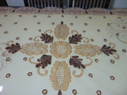 Golden Embroidered Dining 6 seater Table Cover