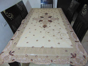 Golden Embroidered Dining 6 seater Table Cover