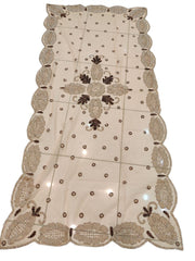 Golden Embroidered Dining 6 seater Table Cover