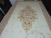 Golden Embroidered Dining 6 seater Table Cover