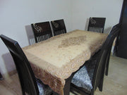 Golden Embroidered Dining 6 seater Table Cover