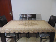 Golden Embroidered Dining 6 seater Table Cover