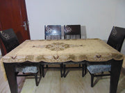 6 seater Golden Embroidered Dining Table Cover