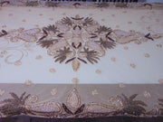 6 seater Golden Embroidered Dining Table Cover