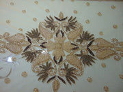 6 seater Golden Embroidered Dining Table Cover