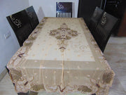6 seater Golden Embroidered Dining Table Cover