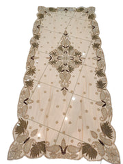 6 seater Golden Embroidered Dining Table Cover