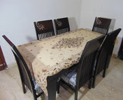 6 seater Golden Embroidered Dining Table Cover