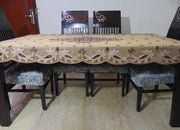6 seater Golden Embroidered Dining Table Cover
