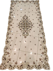 6 seater Golden Embroidered Dining Table Cover