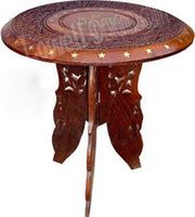 WOODEN FOLDING STOOL TABLE