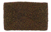 Copper Beaded Square Satin Backed Coasters, Set of 6