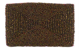 Copper Beaded Square Satin Backed Coasters, Set of 6