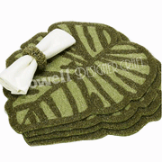 LEAF BEADED COASTER WITH NAPKIN RING