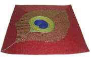 FEATHER DESIGN BEADED COASTER PLACEMAT