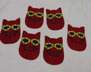 Cat Shape Beaded Coaster placemat