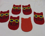 Cat Shape Beaded Coaster placemat