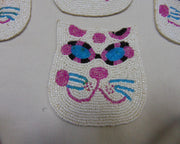 Cat Shape Beaded Coaster placemat