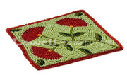 LEAF DESIGN BEADED COASTER