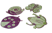 FROG,BUTTERFLY,SNAIL DESIGN BEADED COASTER PLACEMAT