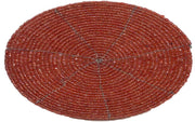 Embroidery Round Bead Coaster Placemat