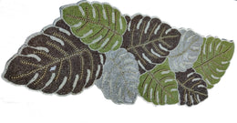 Leaves Handwork Beaded Table Runner