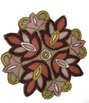 Flower Multicolour Beaded Glass Table Runner
