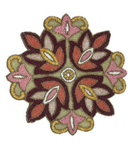 Flower Multicolour Beaded Glass Table Runner