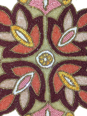 Flower Multicolour Beaded Glass Table Runner