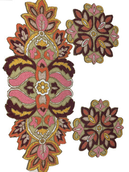 Flower Multicolour Beaded Glass Table Runner
