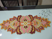Flower Multicolour Beaded Glass Table Runner