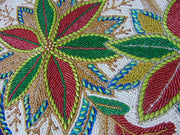 Handcrafted 3flower design Beaded Table Runner
